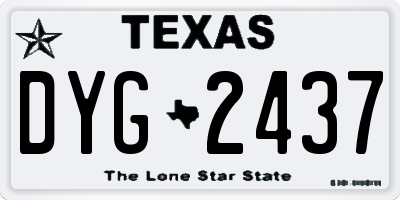 TX license plate DYG2437