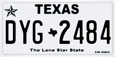 TX license plate DYG2484