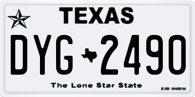 TX license plate DYG2490
