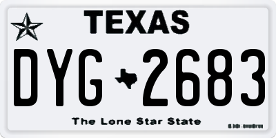TX license plate DYG2683