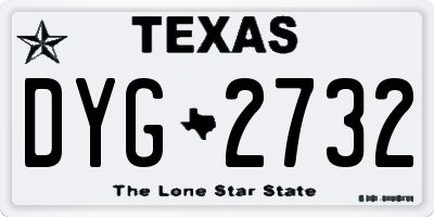 TX license plate DYG2732