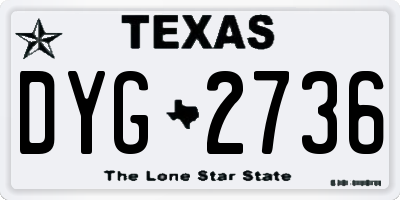 TX license plate DYG2736