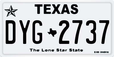 TX license plate DYG2737