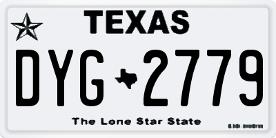TX license plate DYG2779