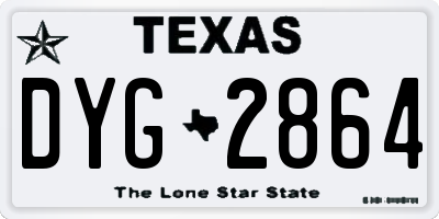 TX license plate DYG2864