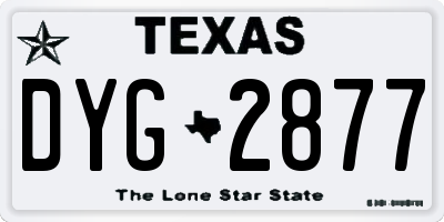 TX license plate DYG2877