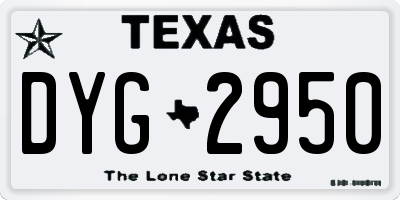 TX license plate DYG2950