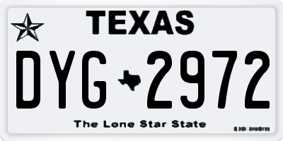 TX license plate DYG2972