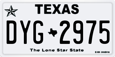 TX license plate DYG2975