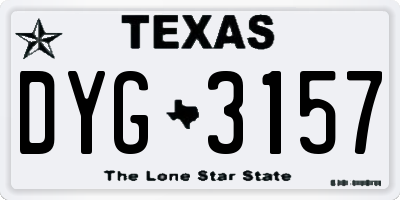 TX license plate DYG3157