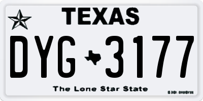 TX license plate DYG3177