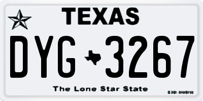 TX license plate DYG3267