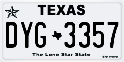 TX license plate DYG3357