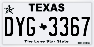TX license plate DYG3367