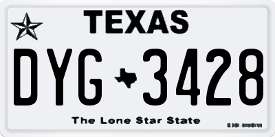 TX license plate DYG3428
