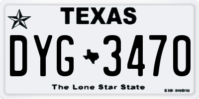 TX license plate DYG3470