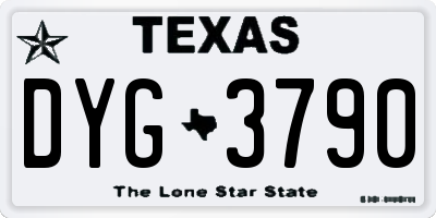 TX license plate DYG3790