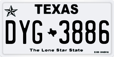 TX license plate DYG3886