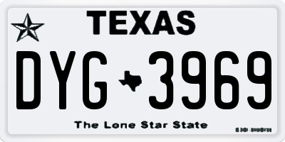 TX license plate DYG3969