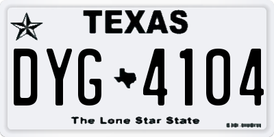 TX license plate DYG4104