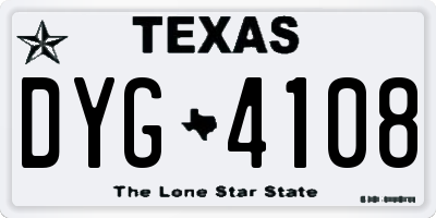 TX license plate DYG4108