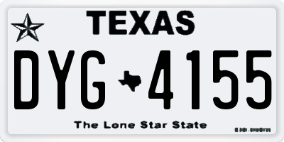 TX license plate DYG4155