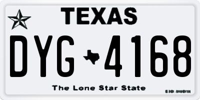 TX license plate DYG4168
