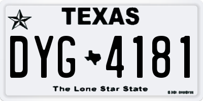 TX license plate DYG4181