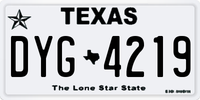 TX license plate DYG4219