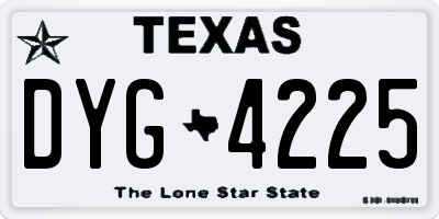 TX license plate DYG4225