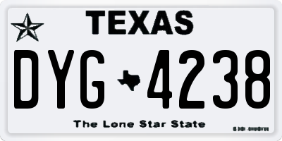 TX license plate DYG4238