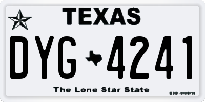 TX license plate DYG4241