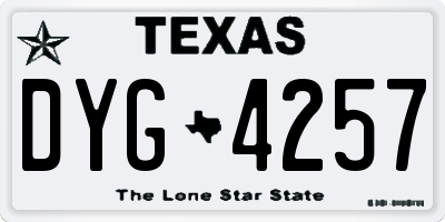 TX license plate DYG4257