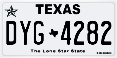 TX license plate DYG4282