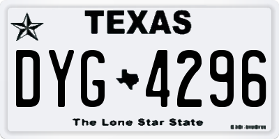 TX license plate DYG4296