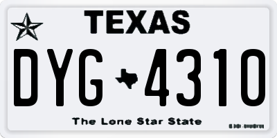 TX license plate DYG4310