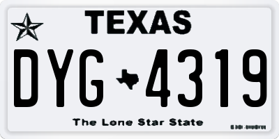 TX license plate DYG4319