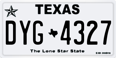TX license plate DYG4327