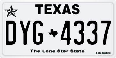 TX license plate DYG4337