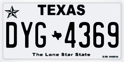 TX license plate DYG4369