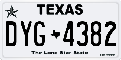 TX license plate DYG4382