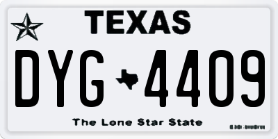 TX license plate DYG4409