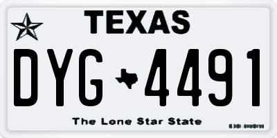 TX license plate DYG4491