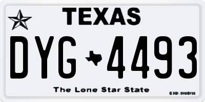 TX license plate DYG4493