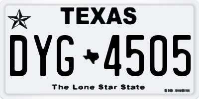 TX license plate DYG4505