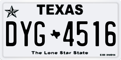 TX license plate DYG4516