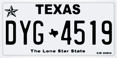 TX license plate DYG4519