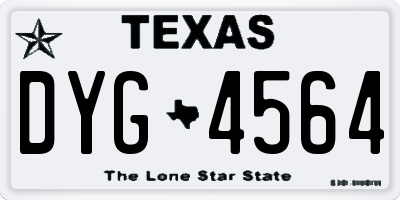 TX license plate DYG4564