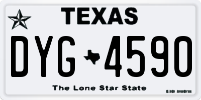 TX license plate DYG4590