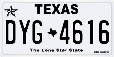 TX license plate DYG4616